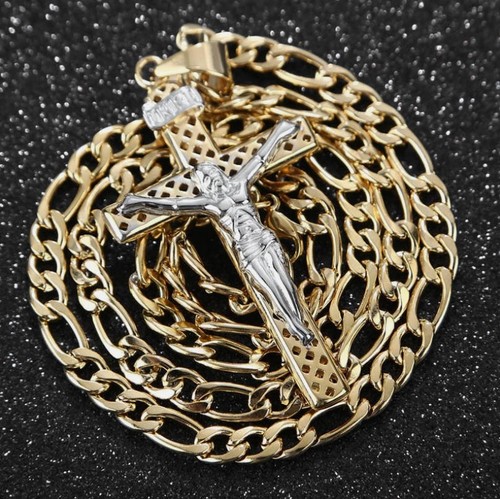 Collana croce acciaio - croce, inox