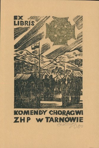 Vintage bookplate libris - ex,