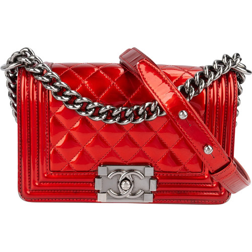 Borsa chanel patent small boy - small,