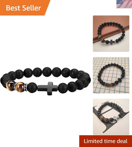 Bracciale croce uomo occhio - bracciale,