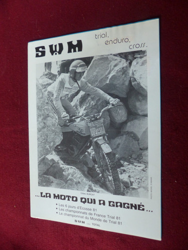 Publicité prospectus moto swm - moto,